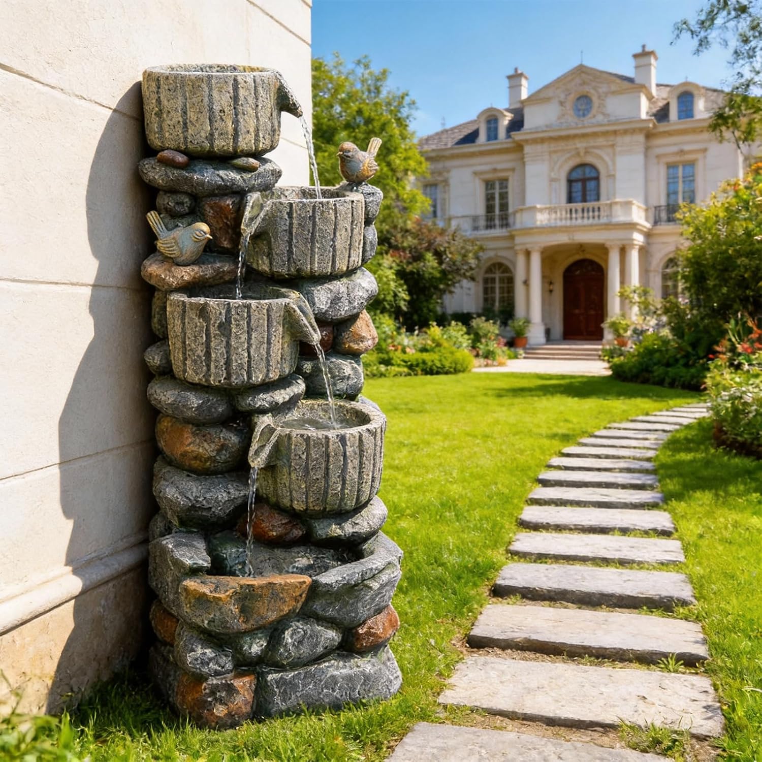 Outdoor Lighting Deck - Fuente de Agua en Cascada de