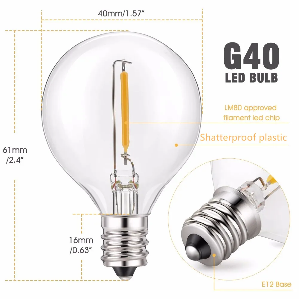 Guirnalda de Luces G40 con Bom - String Light Bistro reseña y precio