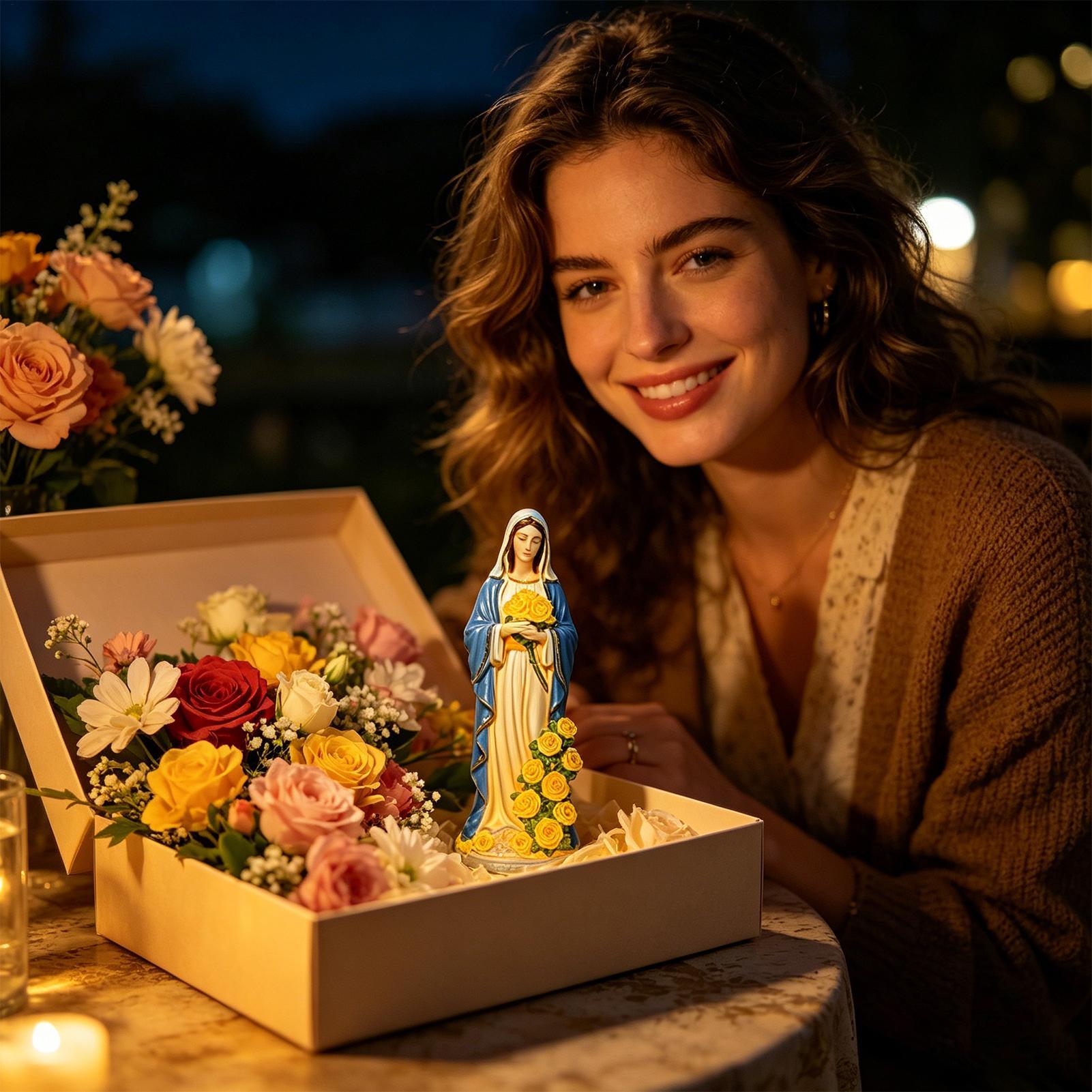 Estatua solar de la Virgen Mar - Outdoor Lighting Ground reseña y precio