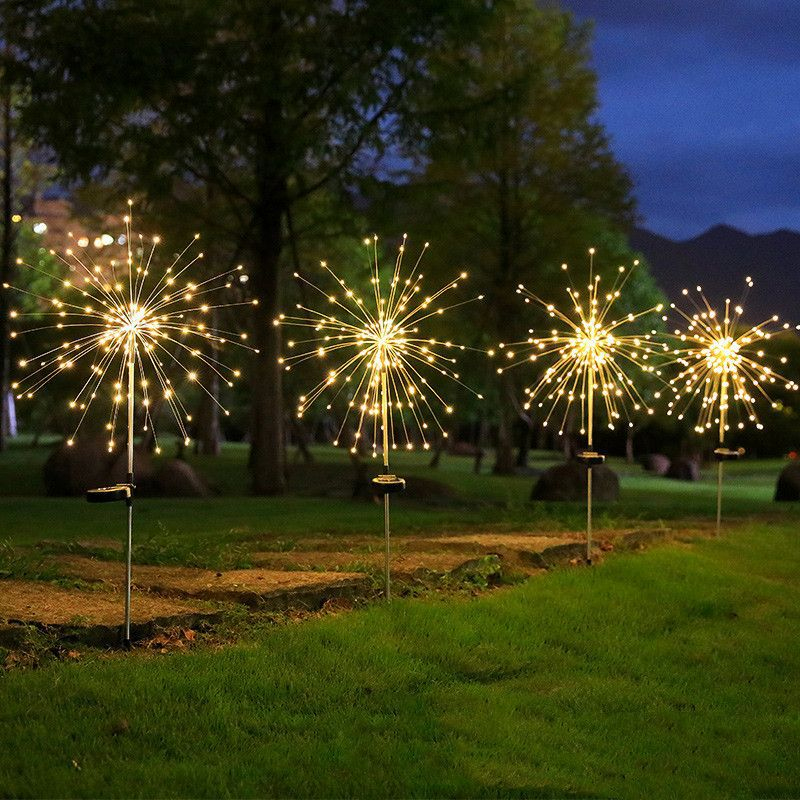 Luces solares de fuegos artifi - Outdoor Lighting Ground reseña y precio