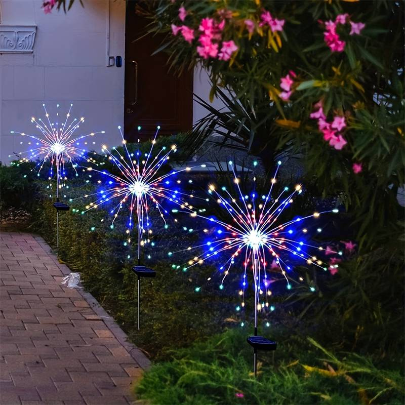 Luces solares de fuegos artifi - Outdoor Lighting Ground reseña y precio