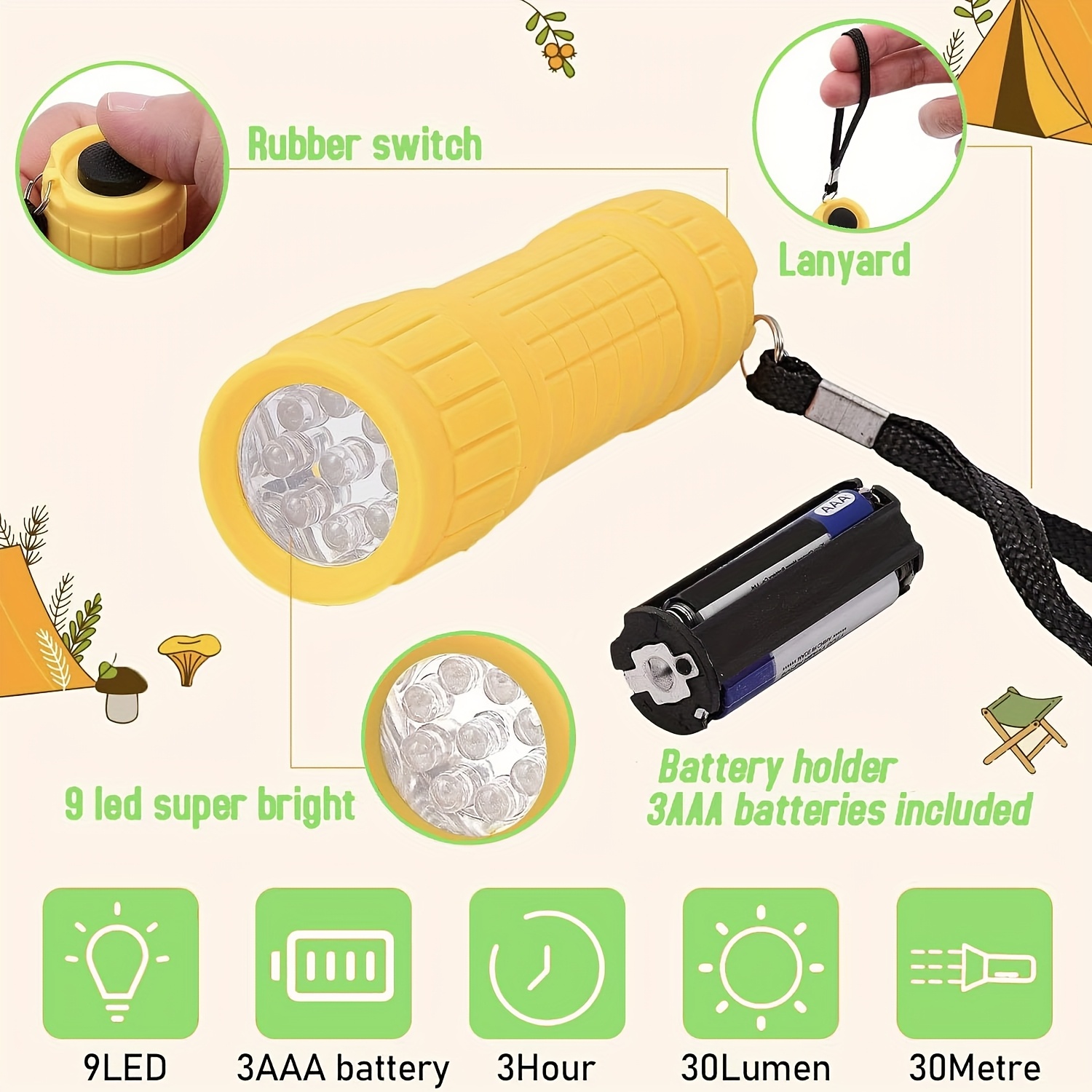 Mini linterna portátil con nue - Outdoor Lighting Bollards reseña y precio