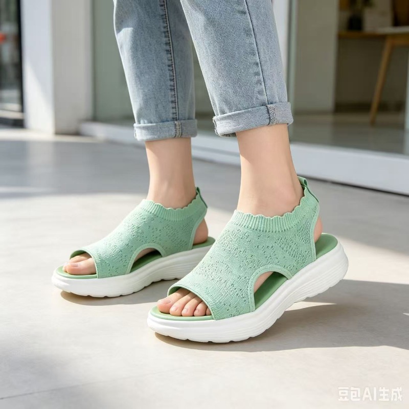 Sandalias de Punto Azul Claro  - Outdoor Lighting On Sale reseña y precio