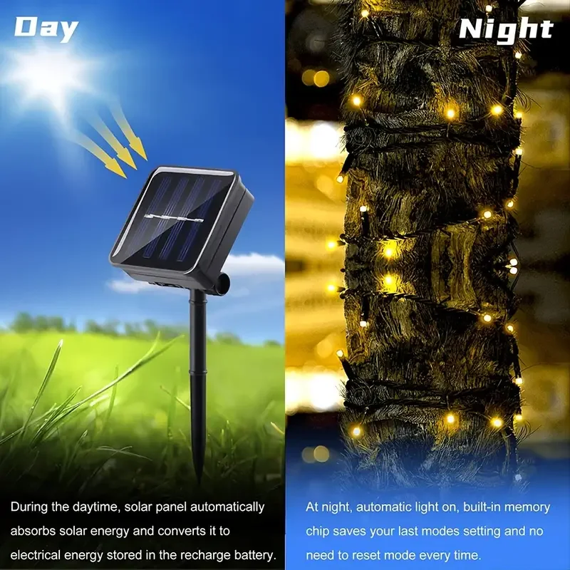 Cadena de luz Solar LED, 8 fun - Outdoor Lighting Led Fixtures reseña y precio