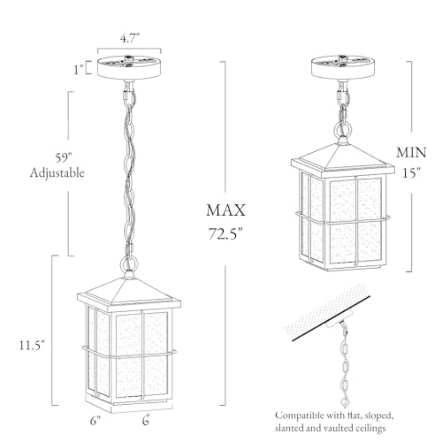 Lámpara Colgante para Exterior - Outdoor Lighting Fixtures reseña y precio