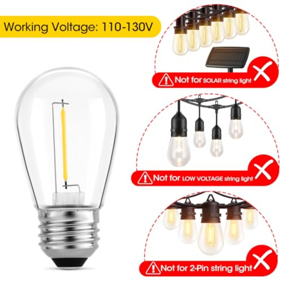 Paquete de 36 Bombillas LED S1 - Outdoor Lighting Replacement Bulbs reseña y precio