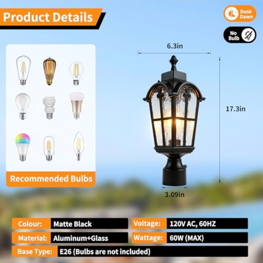 Lámparas de Poste para Exterio - Outdoor Lighting Fixtures reseña y precio