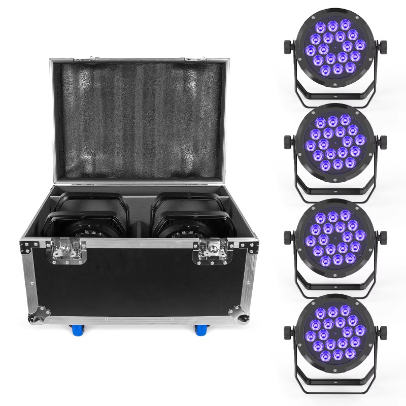 4 Luces Par LED RGBW UV de 18x - Outdoor Lighting Ip65 reseña y precio