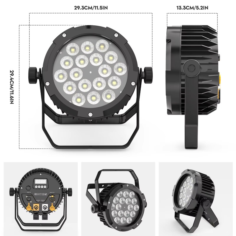 4 Luces Par LED RGBW UV de 18x - Outdoor Lighting Ip65 reseña y precio