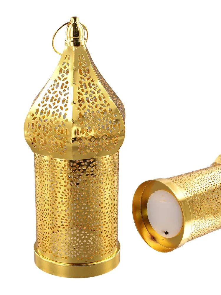 Linterna de hierro hueca dorad - Outdoor Lighting Art reseña y precio