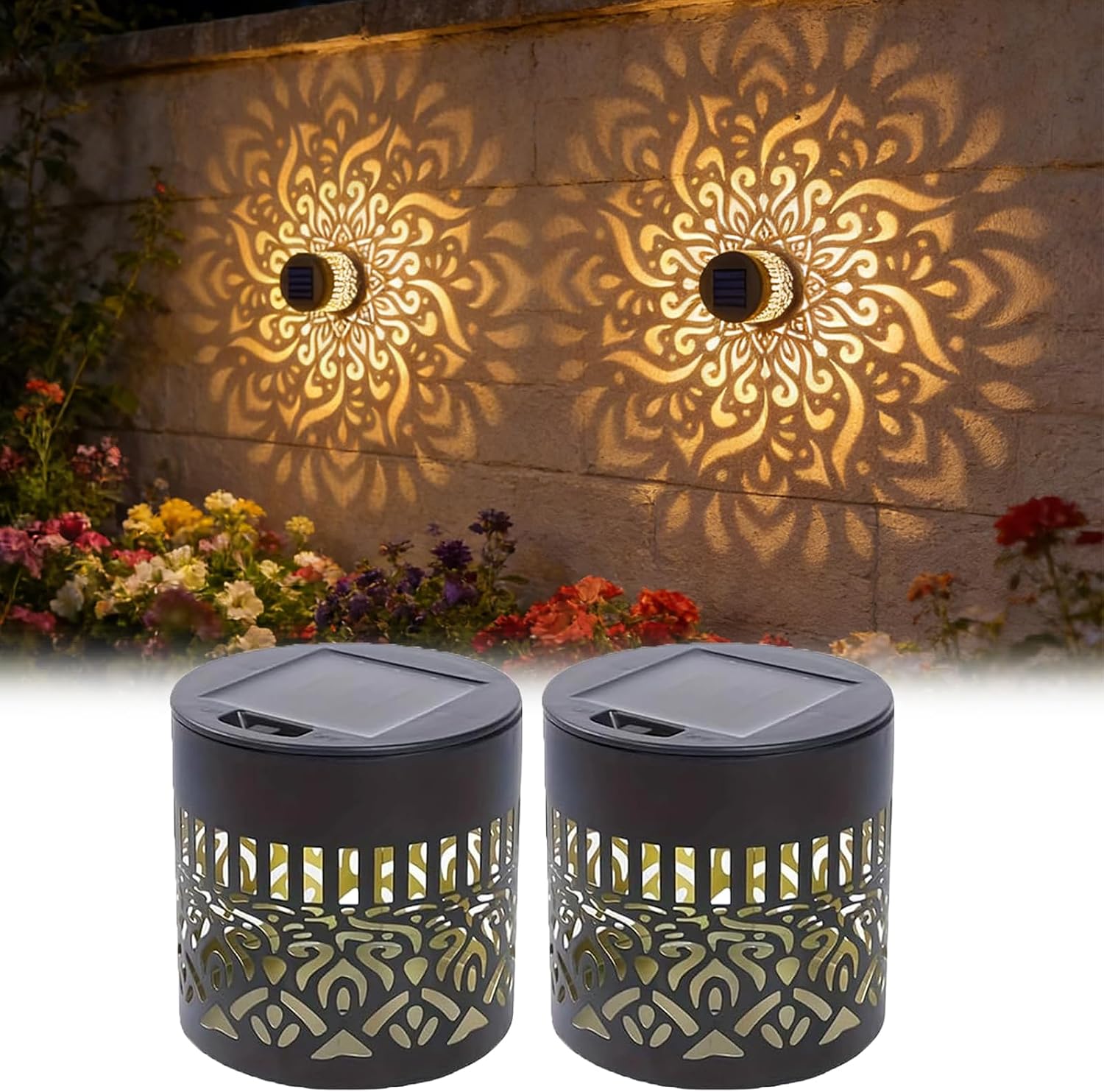 Paquete de 2 luces solares par - Outdoor Lighting Deck reseña y precio