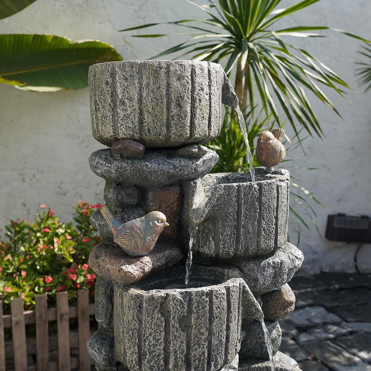 Fuente de Agua en Cascada de 5 - Outdoor Lighting Deck reseña y precio